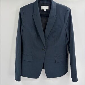 Boss Hugo boss blue plaid professional virgin wool career business blazer sz 10